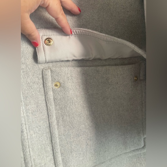 J CREW Gray Coat with Faux Fur Trim - Picture 3 of 6